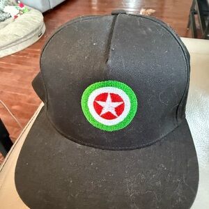 Captain America in red green and white Cap